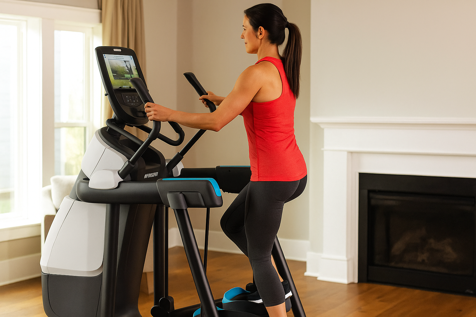 20251025_1340_Woman Using Elliptical_remix_01k8ehfwgfecm8zbphb5yjrdsv