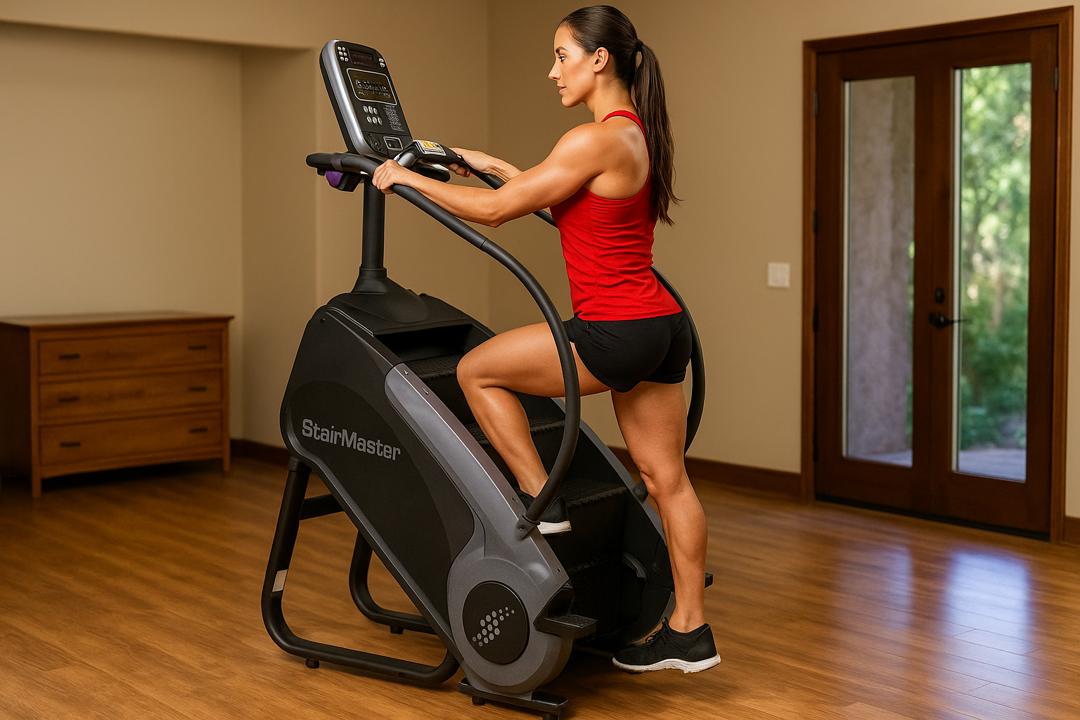 20251114_1436_Woman Using StairMaster_remix_01ka283747fje9ddzeab7r5em5