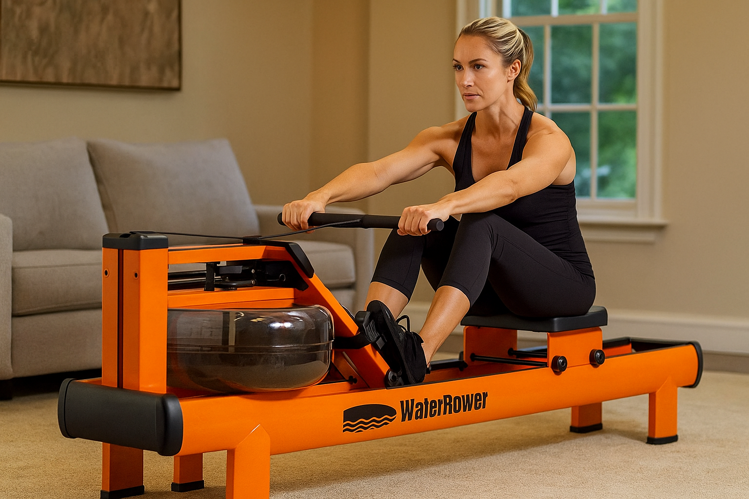 20251122_1425_Woman Using WaterRower_remix_01kaptksf6fh2sv20312rkwjz0