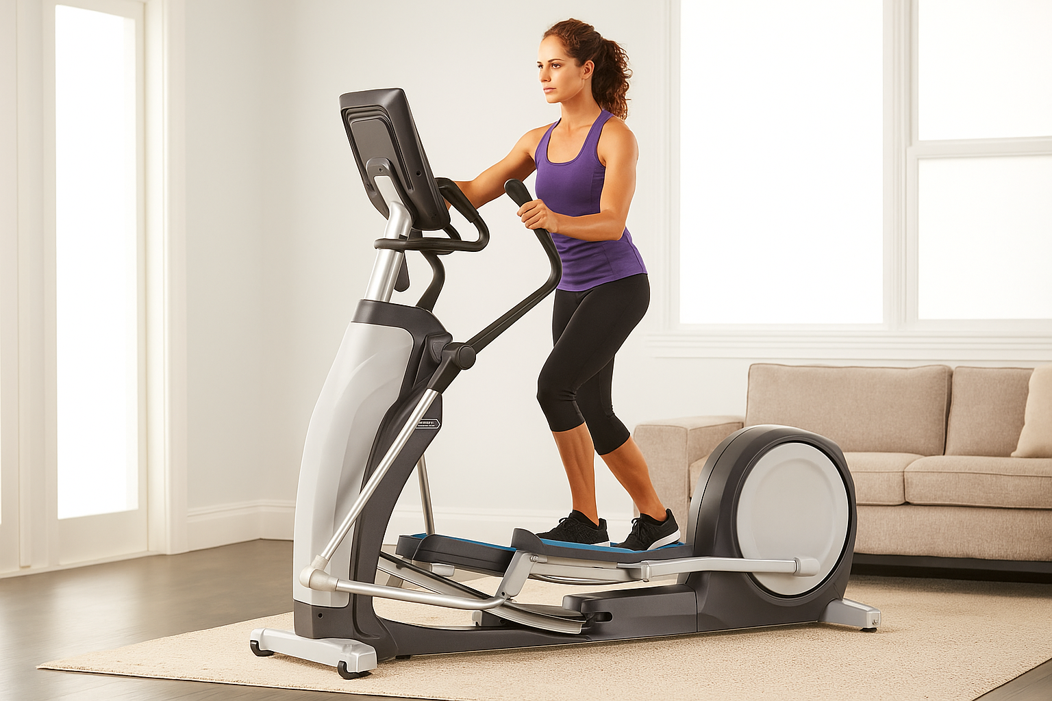 20251129_1252_Woman on Elliptical Machine_remix_01kb8p3df2edtb071ajp7mnasm