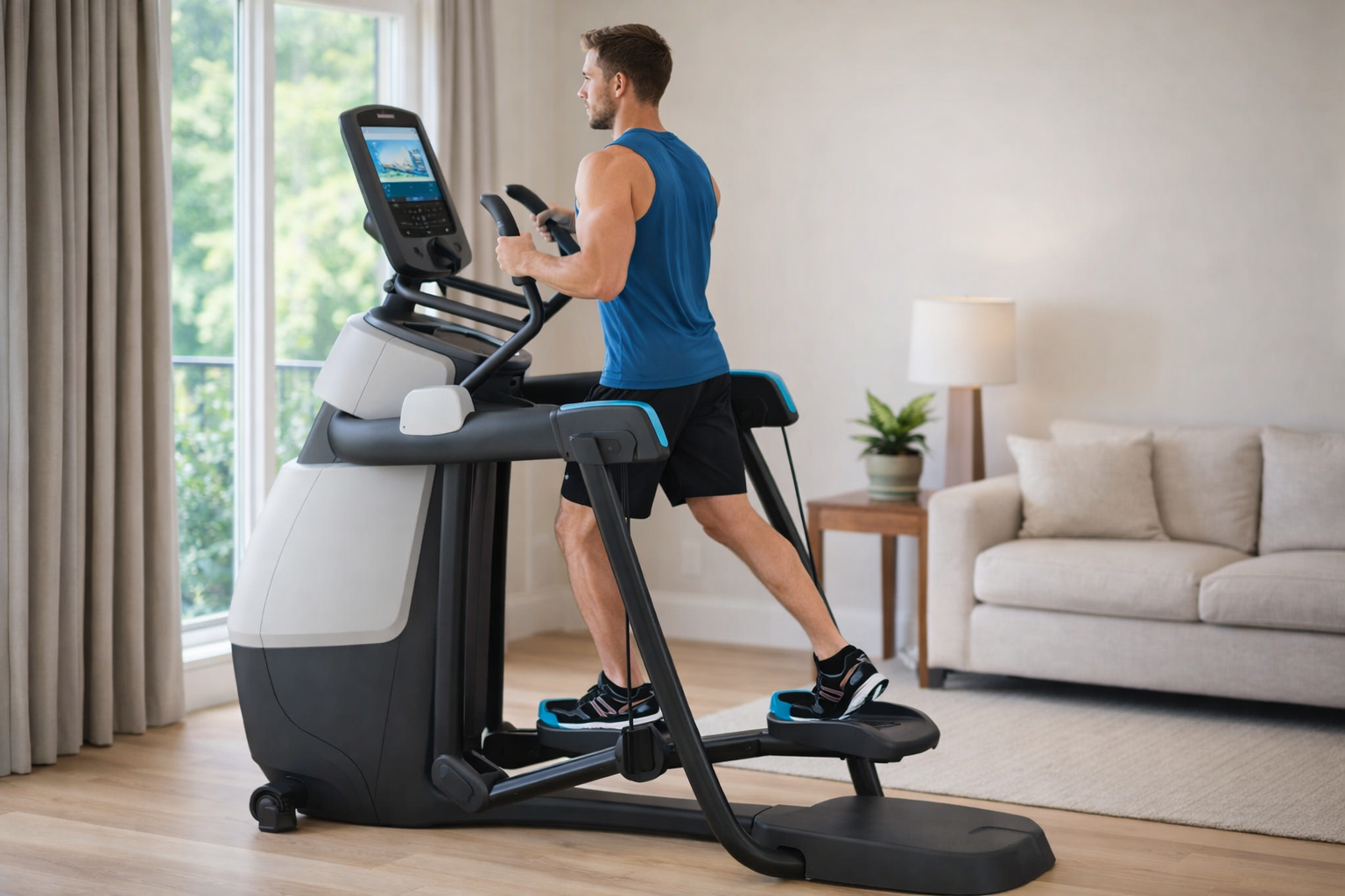 20260213_1220_Man Exercising on Elliptical_remix_01khcah7dfekytqah7a6pbmg40