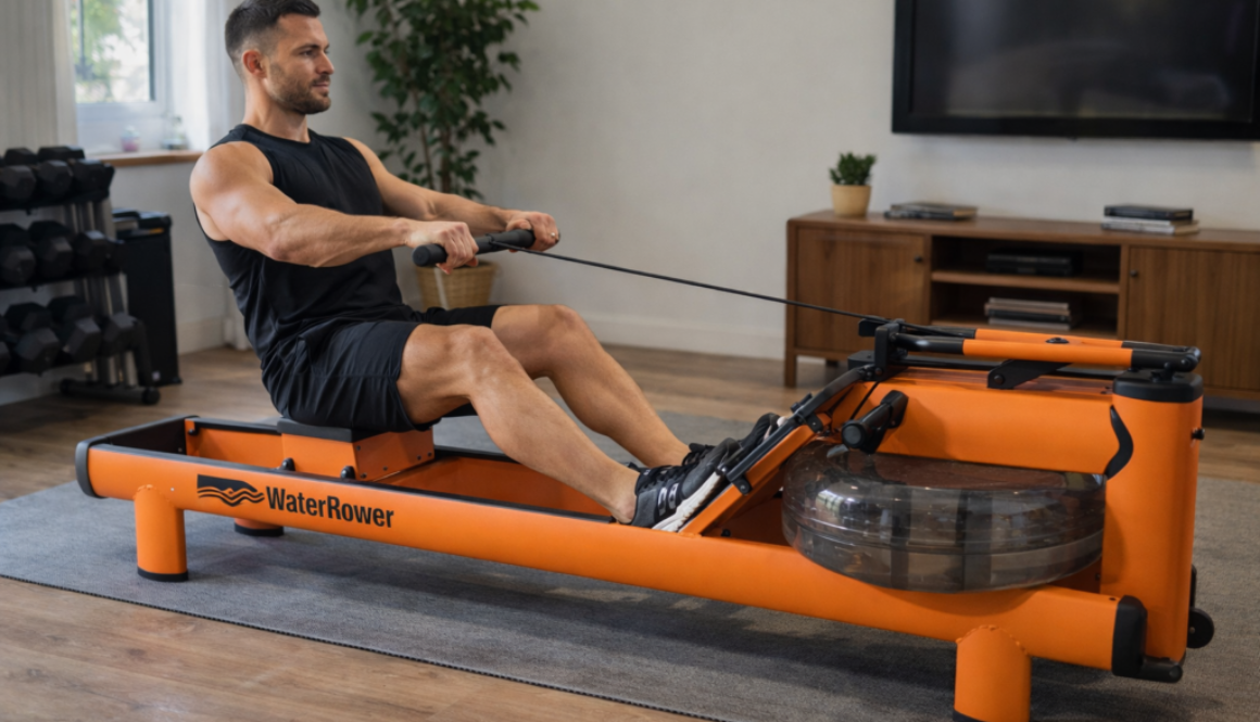 20260131_1455_Man Using WaterRower_remix_01kgb47e4afgrb6f5s3qq5qd2d